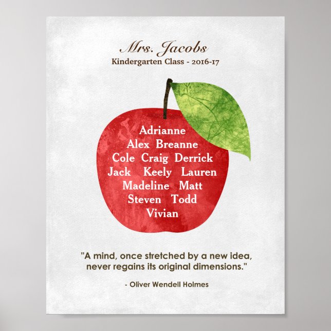 Custom Apple Teacher Appreciation Gift Poster (Front)