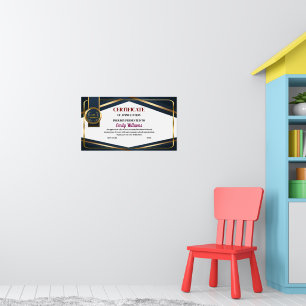 Custom Appreciation Achievement Gold Certificate Poster