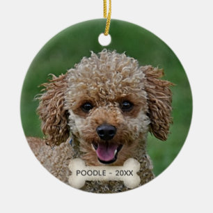 Custom Apricot Poodle Dog Photo Ceramic Ornament