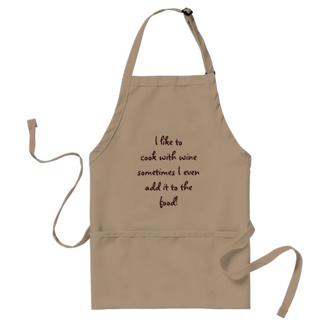 Custom Aprons I like to cook with wine apron (Front)
