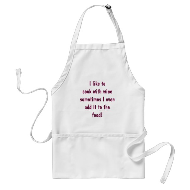 Custom Aprons I like to cook with wine apron (Front)