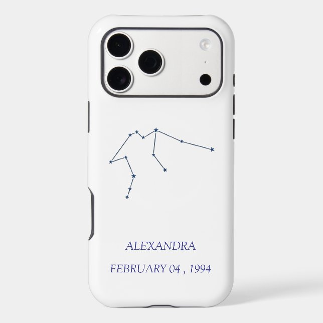 Custom Aquarius Constellation iPhone Case - Person (Back)