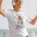 Custom Arch Photo Proud Nana of 2025 Graduate  T-Shirt<br><div class="desc">Custom Arch Photo Proud Nana of 2025 Graduate. Especially for nana or change as you wish of newly graduated students to wear with pride. Your grad's photo is within an arch shape, and the year large and bold, with graduate's name and high school. Easily personalise the text as required and...</div>