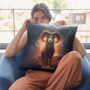 Custom Aries Zodiac Horoscope Fantasy Sun Sign Thr Cushion
