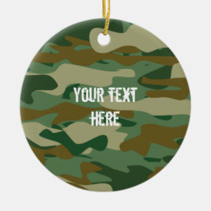 Custom army camo photo Christmas tree ornament