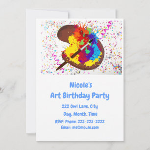 Custom Art Craft Birthday Party Invitation
