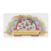 Custom Art Deco Floral Label
