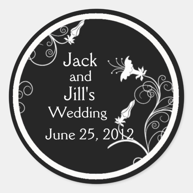 Custom Art Deco Stickers in Black and White (Front)