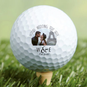 Custom Art Deco Text Golf Ball Wedding Favors