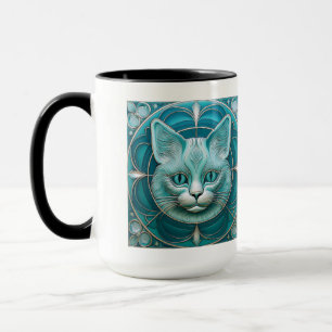 Custom Art Nouveau cat Stylish Cat Lady Mug