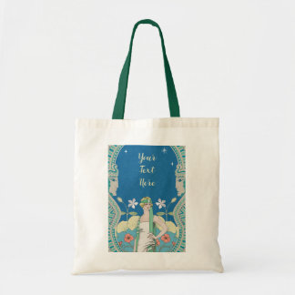 Custom Art Nouveau Vintage Blue Lady Archway  Tote Bag