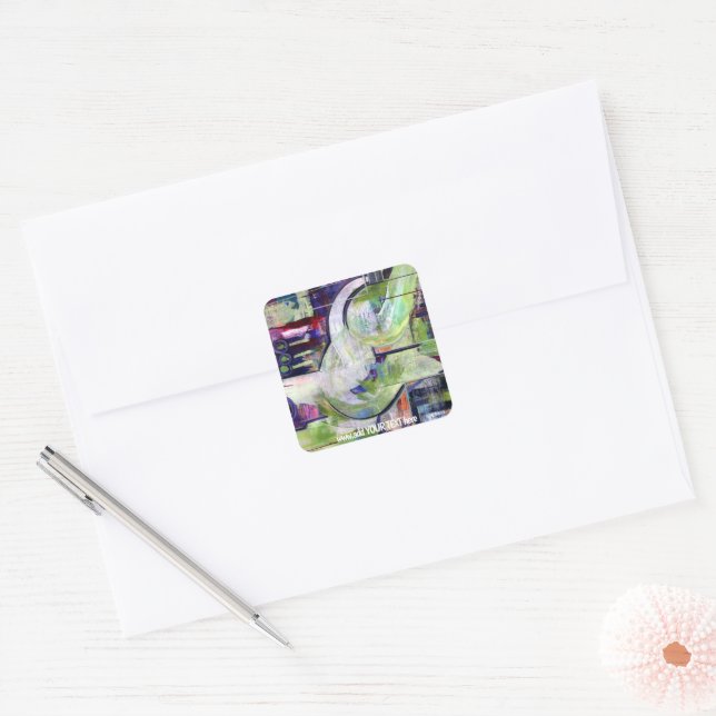 Custom Art Square Stickers (Envelope)
