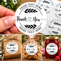 Custom Artisan Food Packaging Thank You Sticker
