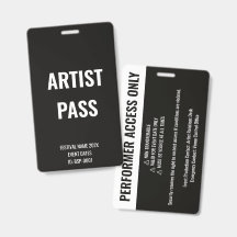 Custom Artist Performer Full Access Concert White