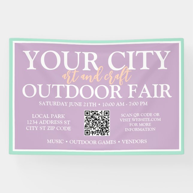 Custom Arts & Crafts Outdoor Fair | Summer Event Banner (Horizontal)