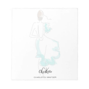Custom artwork sketch painting monogram notepad