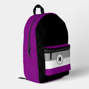 Custom asexuality flag printed backpack