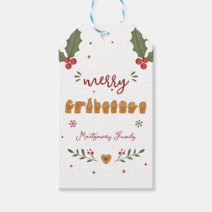 Custom ASL Merry Christmas Gingerbread Hands Gift Tags