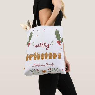 Custom ASL Merry Christmas Gingerbread Hands Tote Bag