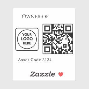 Custom Asset QR   Company Property Business Logo