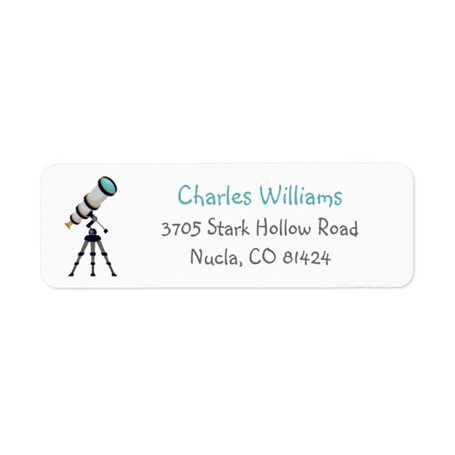 Custom Astro Telescope Stargazer Return Add Address Label (Front)