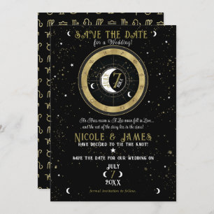 Custom Astrology Zodiac Moon Sign Save the Date   Invitation
