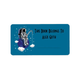 Custom Astronaut Book Labels - Personalized Space