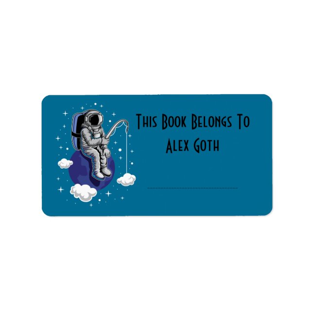 Custom Astronaut Book Labels - Personalized Space (Front)