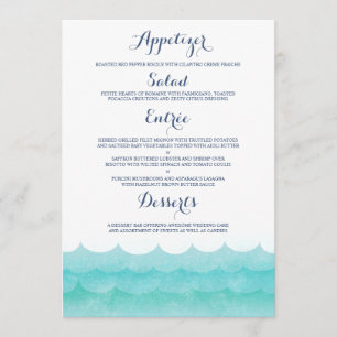 Custom At Sea Nautical Wedding Menu