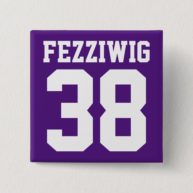 Custom Athlete Player Number & Name Square Pin (Front)