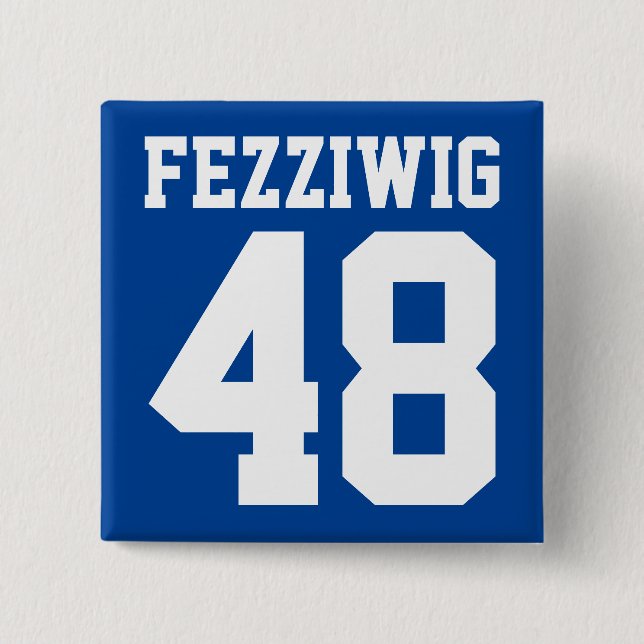 Custom Athlete Player Number & Name Square Pin (Front)