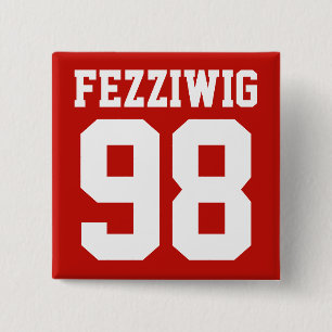 Custom Athlete Player Number & Name Square Pin