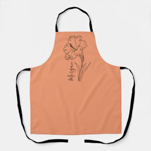 Custom August Gladiolus Birth Flower Gift for Birt Apron