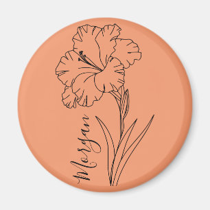 Custom August Gladiolus Birth Flower Gift for Birt Magnet