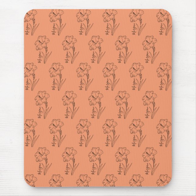 Custom August Gladiolus Birth Flower Gift for Birt Mouse Pad (Front)