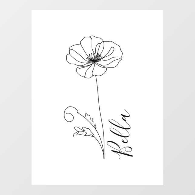 Custom August Poppy Birth Flower Gift for Birthday (Sheet)