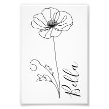 Custom August Poppy Birth Flower Gift for Birthday