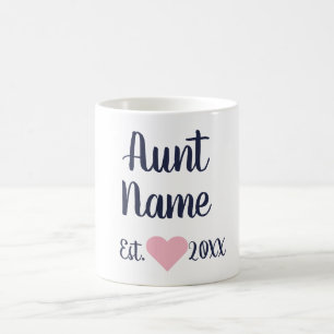 Custom Aunt Established Navy & Pink Mug