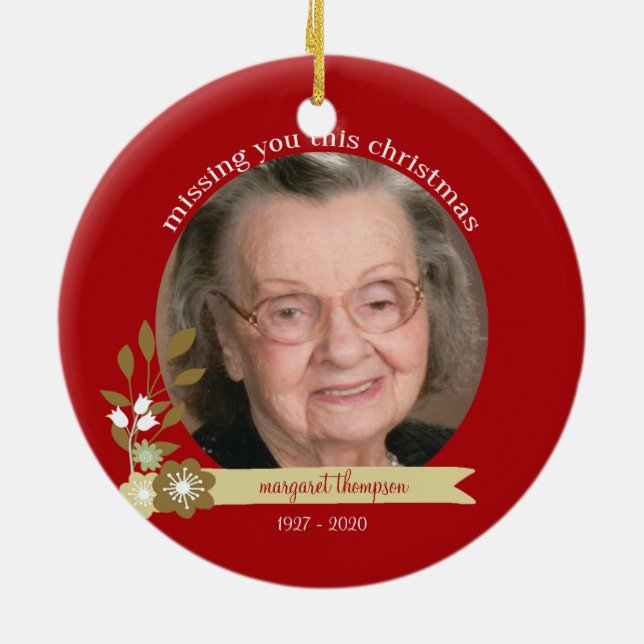 Custom-Aunt Margaret Ceramic Ornament (Back)