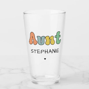 Custom Aunt Retro Gift   Auntie Personalised Glass