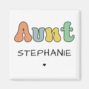 Custom Aunt Retro Gift Auntie Personalised Magnet