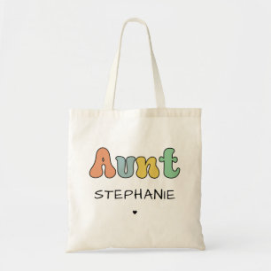 Custom Aunt Retro Gift   Auntie Personalised Tote Bag