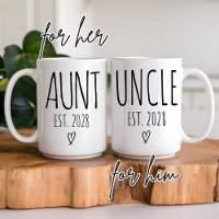 Custom Aunt & Uncle Mug, Baby Announcement Present