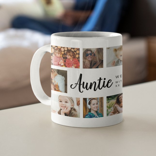 Custom Auntie 18 Photo Collage Coffee Mug (Creator Uploaded)