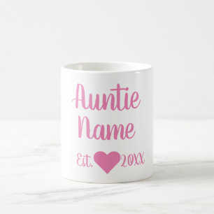 Custom Auntie Established Pink Mug
