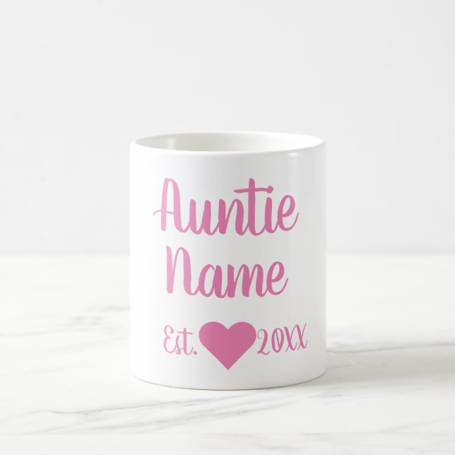 Custom Auntie Established Pink Mug (Center)