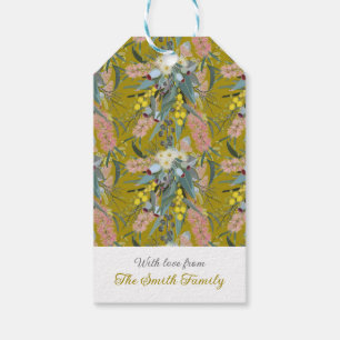 Custom Aussie Native Bush Blooms Mustard Yellow Gift Tags