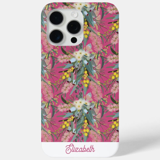 Custom Aussie Native Bush Blooms Pink Case-Mate iPhone Case (Back)
