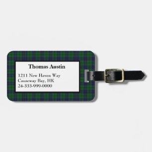 Custom Austin Tartan Plaid Luggage Tag