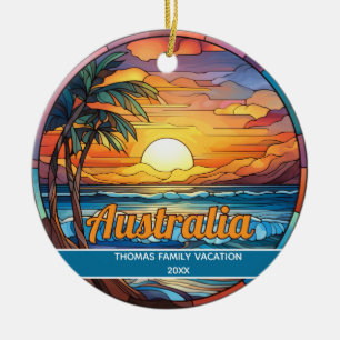 Custom Australia Beach Ceramic Ornament